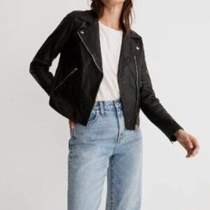 Madewell Black Leather Motorcycle Jacket, Sz XS (2)